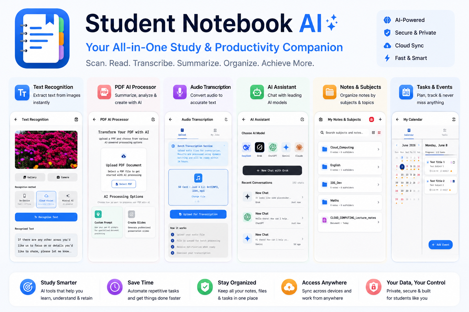 Student Notebook AI feature graphic